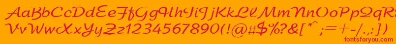 SanasoftArbat.Kz Font – Red Fonts on Orange Background