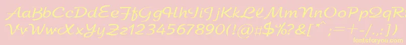 SanasoftArbat.Kz Font – Yellow Fonts on Pink Background