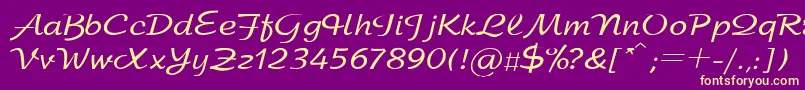 SanasoftArbat.Kz Font – Yellow Fonts on Purple Background