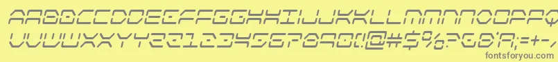 フォントkayloncondital – 黄色の背景に灰色の文字