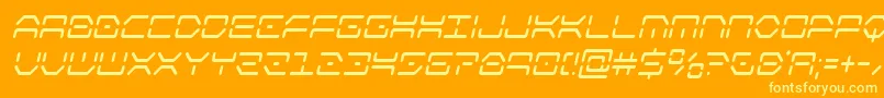フォントkayloncondital – オレンジの背景に黄色の文字