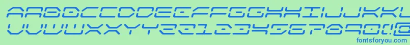 kaylonexpandital Font – Blue Fonts on Green Background