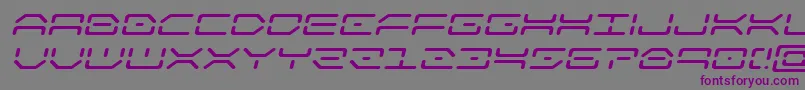 フォントkaylonexpandital – 紫色のフォント、灰色の背景