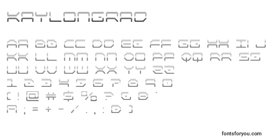 Schriftart Kaylongrad – Alphabet, Zahlen, spezielle Symbole