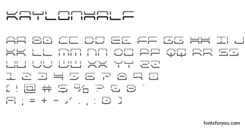 Czcionka Kaylonhalf – alfabet, cyfry, specjalne znaki