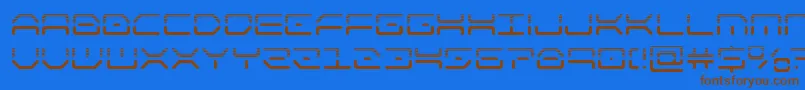 フォントkaylonhalf – 茶色の文字が青い背景にあります。