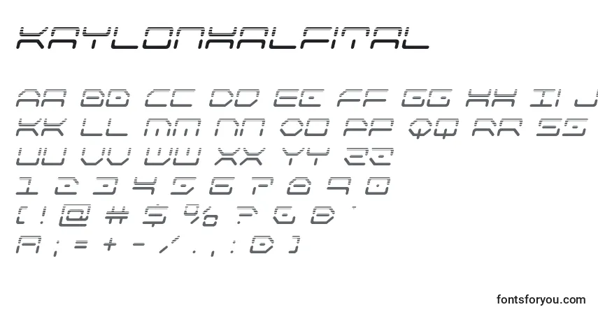 A fonte Kaylonhalfital – alfabeto, números, caracteres especiais
