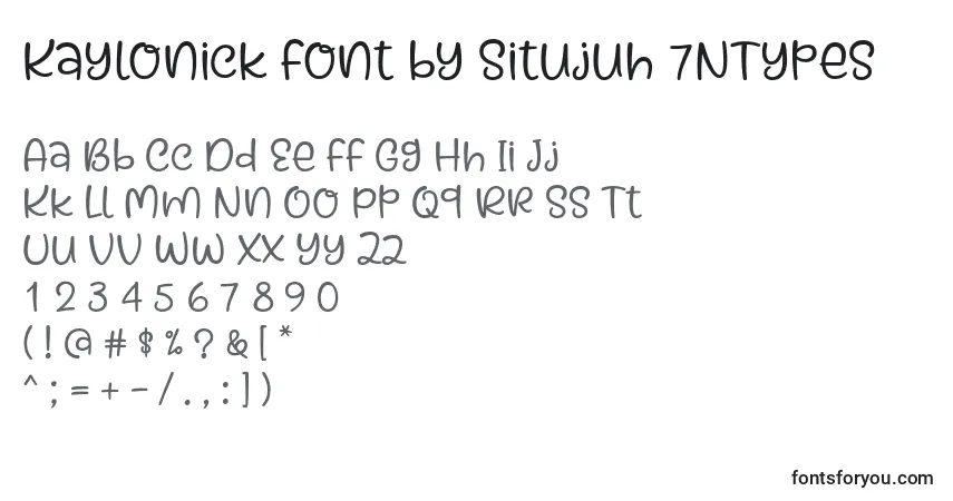 Schriftart Kaylonick Font by Situjuh 7NTypes – Alphabet, Zahlen, spezielle Symbole