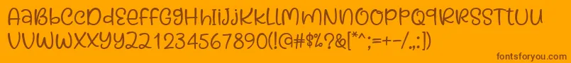 Kaylonick Font by Situjuh 7NTypes Font – Brown Fonts on Orange Background