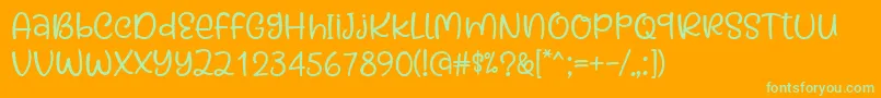 Kaylonick Font by Situjuh 7NTypes-Schriftart – Grüne Schriften auf orangefarbenem Hintergrund