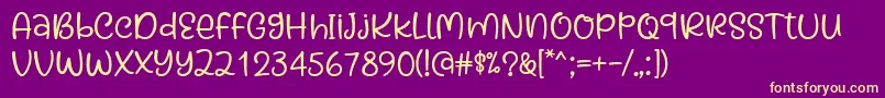 Kaylonick Font by Situjuh 7NTypes Font – Yellow Fonts on Purple Background
