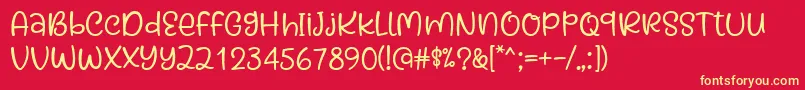 Kaylonick Font by Situjuh 7NTypes-fontti – keltaiset fontit punaisella taustalla