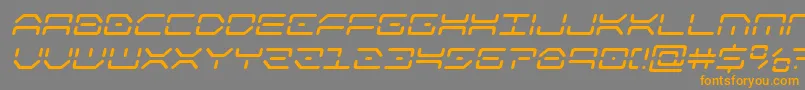 フォントkaylonital – オレンジの文字は灰色の背景にあります。