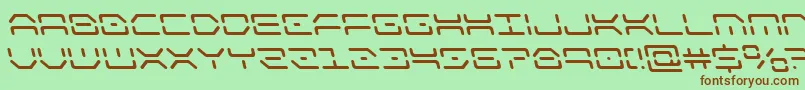 フォントkaylonleft – 緑の背景に茶色のフォント