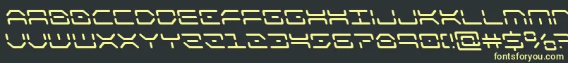 フォントkaylonleft – 黒い背景に黄色の文字
