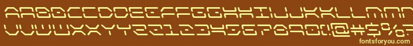 kaylonleft-fontti – keltaiset fontit ruskealla taustalla