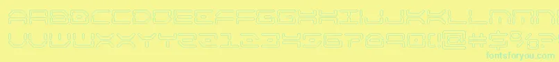 kaylonout-Schriftart – Grüne Schriften auf gelbem Hintergrund