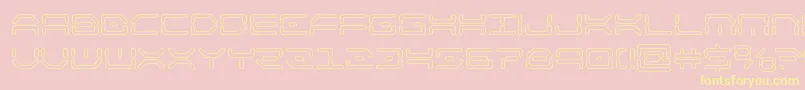 フォントkaylonout – 黄色のフォント、ピンクの背景