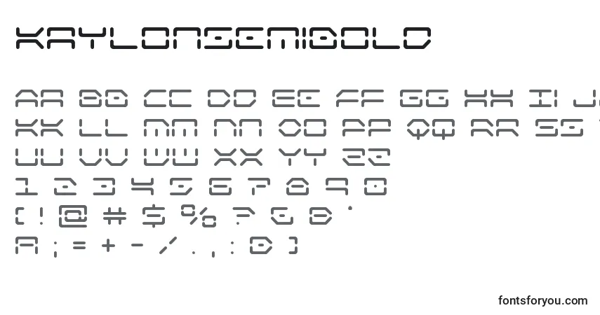 A fonte Kaylonsemibold – alfabeto, números, caracteres especiais