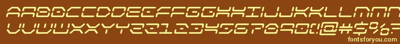kaylonsemiboldital-fontti – keltaiset fontit ruskealla taustalla