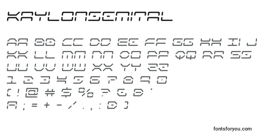 Schriftart Kaylonsemital – Alphabet, Zahlen, spezielle Symbole