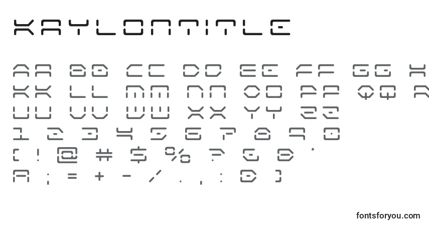 Schriftart Kaylontitle – Alphabet, Zahlen, spezielle Symbole