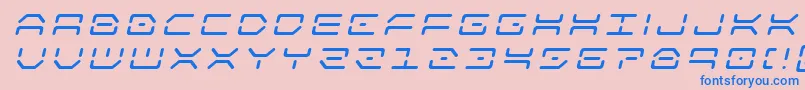 フォントkaylontitleital – ピンクの背景に青い文字