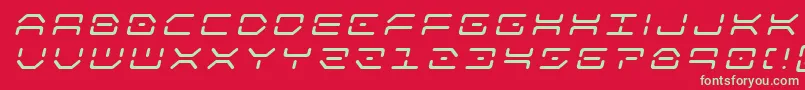 フォントkaylontitleital – 赤い背景に緑の文字