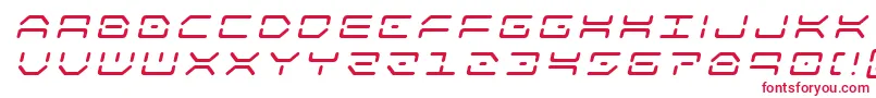 フォントkaylontitleital – 白い背景に赤い文字