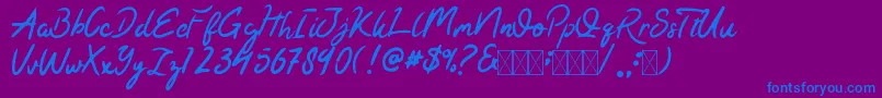 Kaysan Signature Font – Blue Fonts on Purple Background
