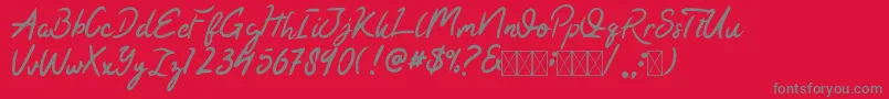 Kaysan Signature Font – Gray Fonts on Red Background