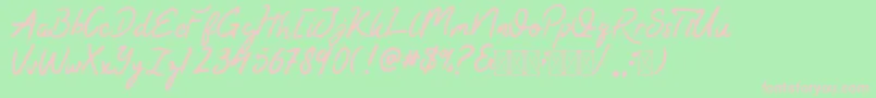 Kaysan Signature Font – Pink Fonts on Green Background