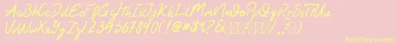 Kaysan Signature Font – Yellow Fonts on Pink Background