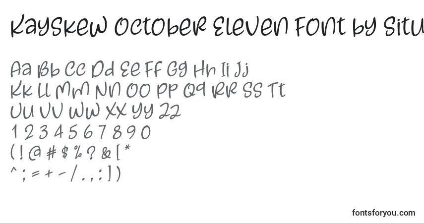 Шрифт Kayskew October Eleven Font by Situjuh 7NTypes – алфавит, цифры, специальные символы