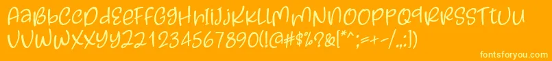 Kayskew October Eleven Font by Situjuh 7NTypes Font – Yellow Fonts on Orange Background