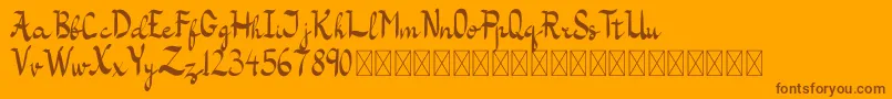 Kazasttan Free Font – Brown Fonts on Orange Background