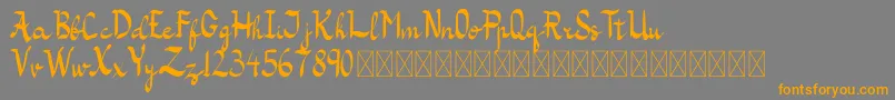 Kazasttan Free Font – Orange Fonts on Gray Background