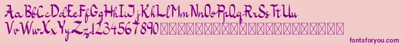 Kazasttan Free Font – Purple Fonts on Pink Background