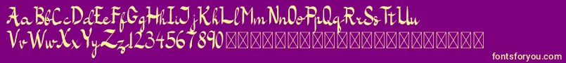 Kazasttan Free Font – Yellow Fonts on Purple Background