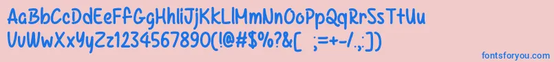 Kazincbarcika   Font – Blue Fonts on Pink Background