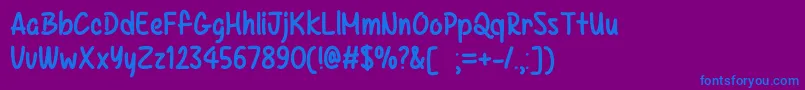 Шрифт Kazincbarcika   – синие шрифты на фиолетовом фоне