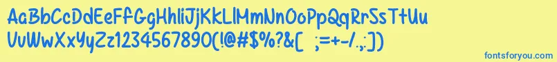 Kazincbarcika   Font – Blue Fonts on Yellow Background