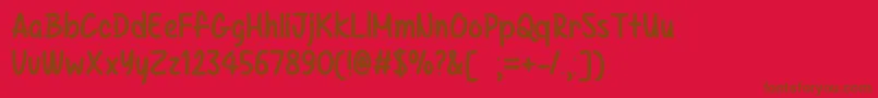 Kazincbarcika  -fontti – ruskeat fontit punaisella taustalla