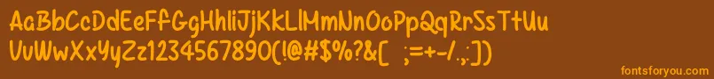 Kazincbarcika   Font – Orange Fonts on Brown Background