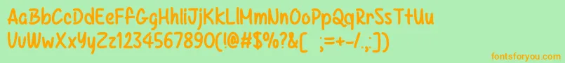 Kazincbarcika   Font – Orange Fonts on Green Background
