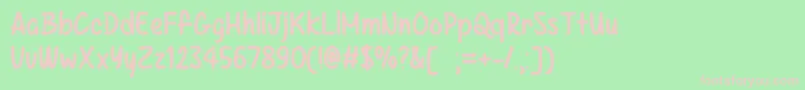 Шрифт Kazincbarcika   – розовые шрифты на зелёном фоне