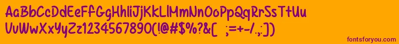 Kazincbarcika   Font – Purple Fonts on Orange Background