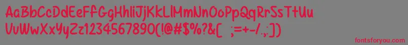 Kazincbarcika  -Schriftart – Rote Schriften auf grauem Hintergrund