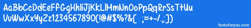 Kazincbarcika   Font – White Fonts on Blue Background