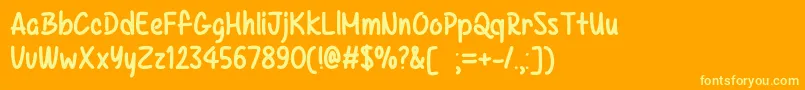Kazincbarcika   Font – Yellow Fonts on Orange Background